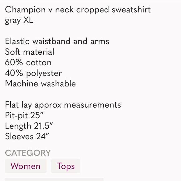 Champion cropped sweatshirt - Picture 3 of 3